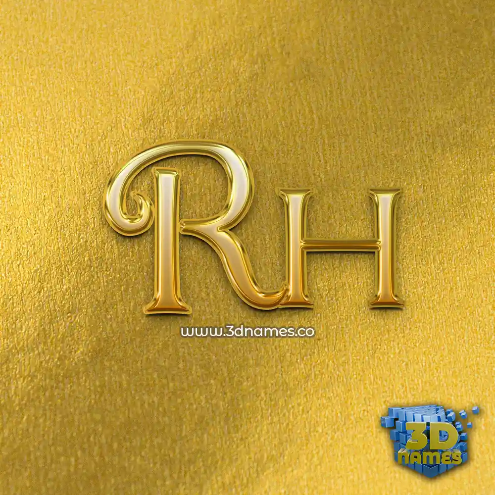 rh in All Gold style - 3D name wallpaper