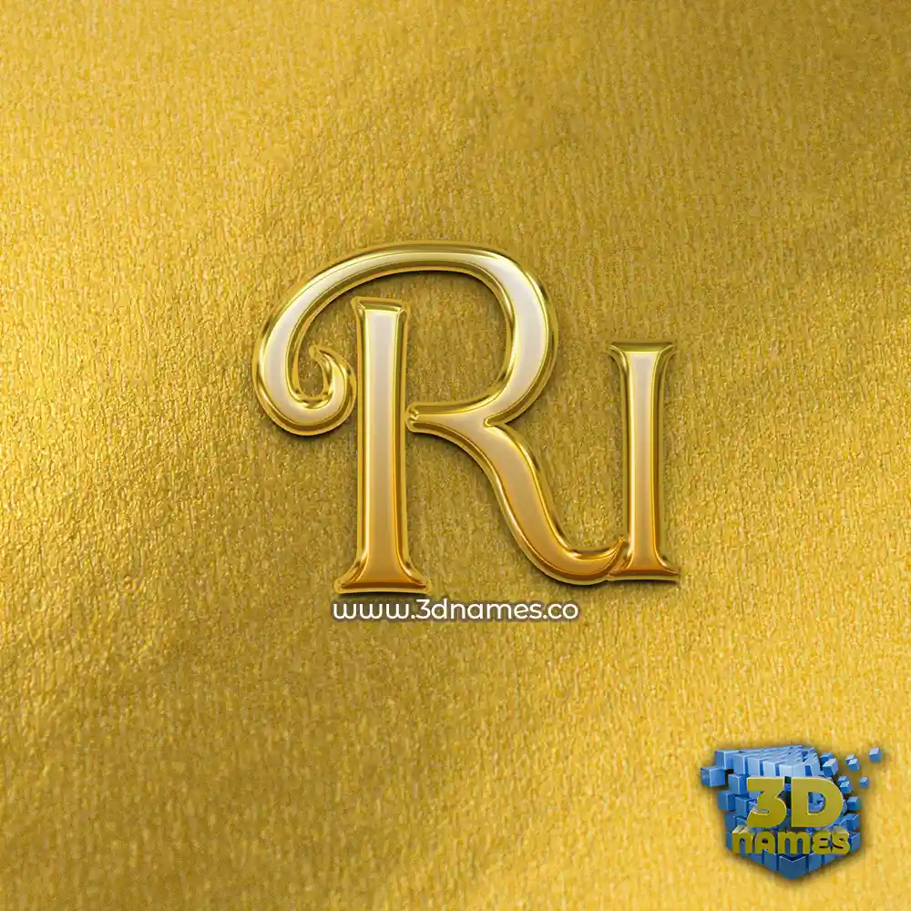 ri in All Gold style - 3D name wallpaper