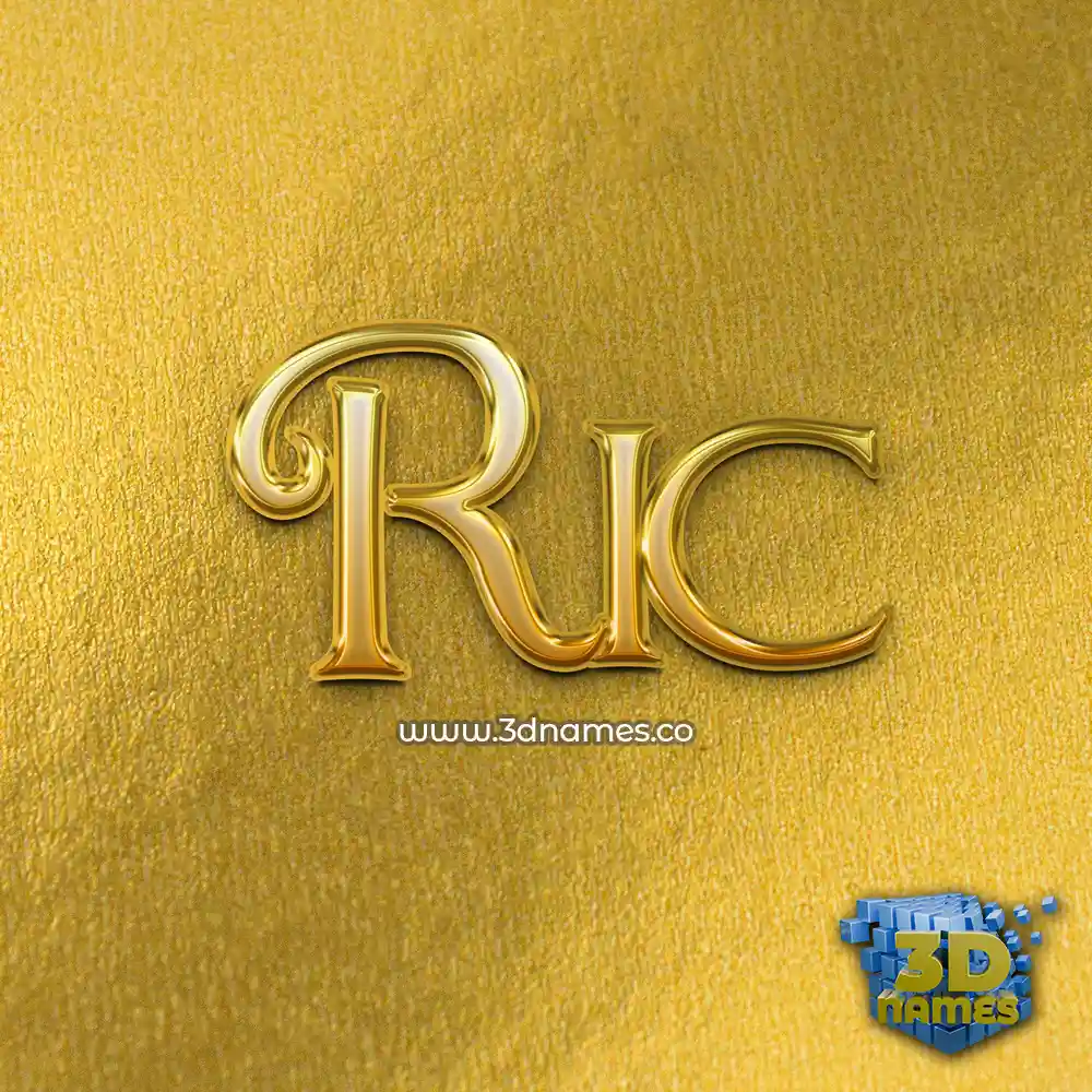 ric in All Gold style - 3D name wallpaper