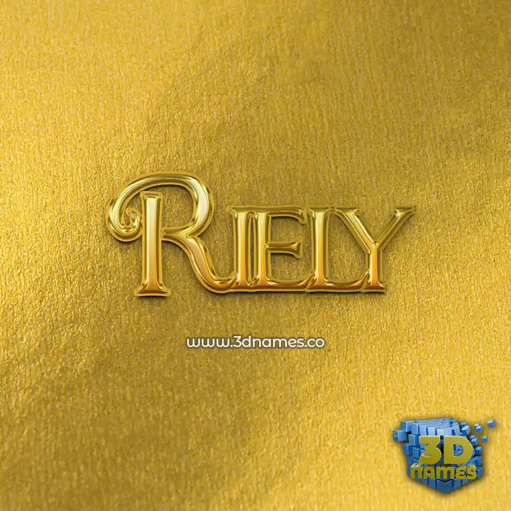 riely in All Gold style - 3D name wallpaper