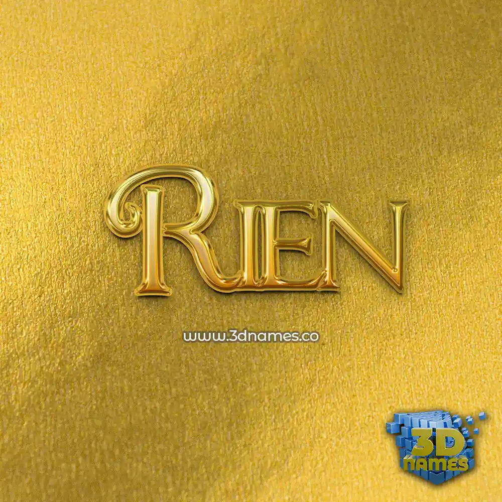 rien in All Gold style - 3D name wallpaper