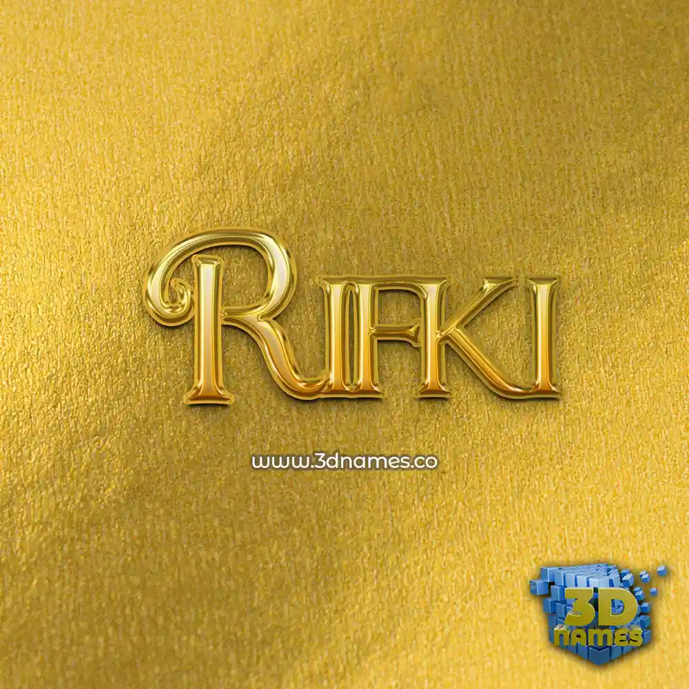 rifki in All Gold style - 3D name wallpaper