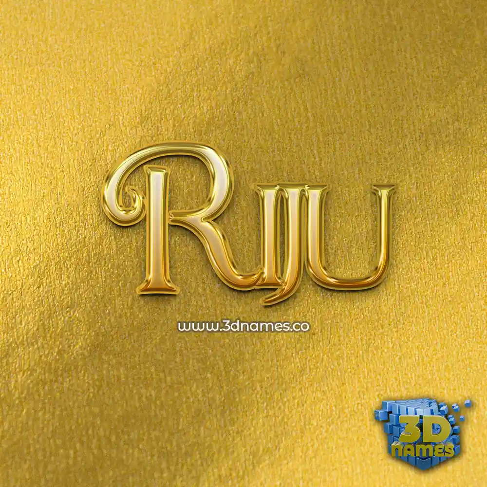 riju in All Gold style - 3D name wallpaper