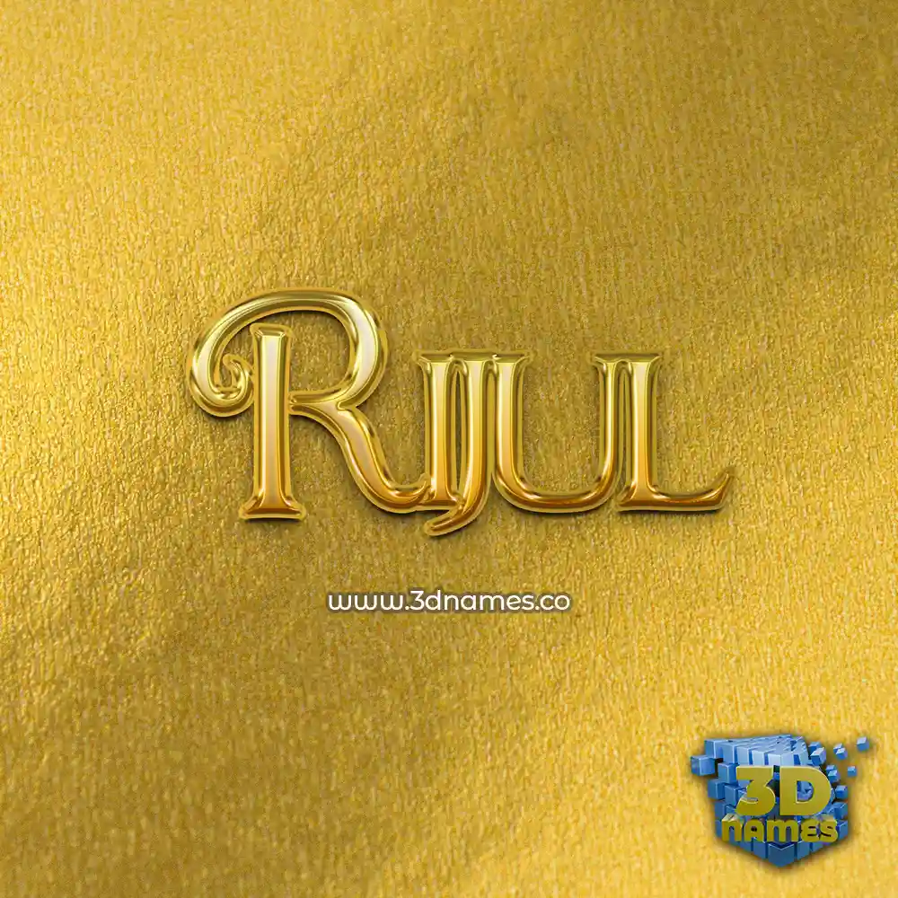 rijul in All Gold style - 3D name wallpaper