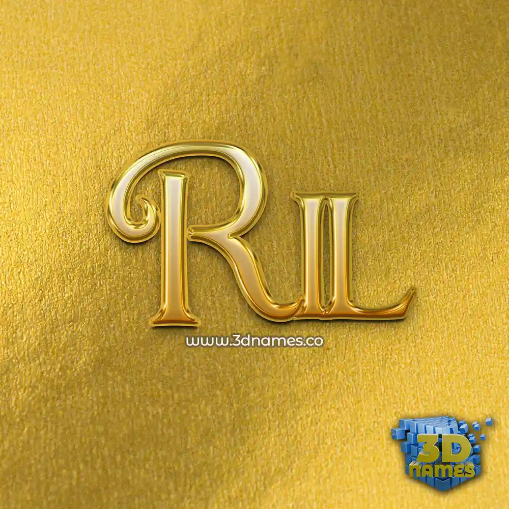 ril in All Gold style - 3D name wallpaper