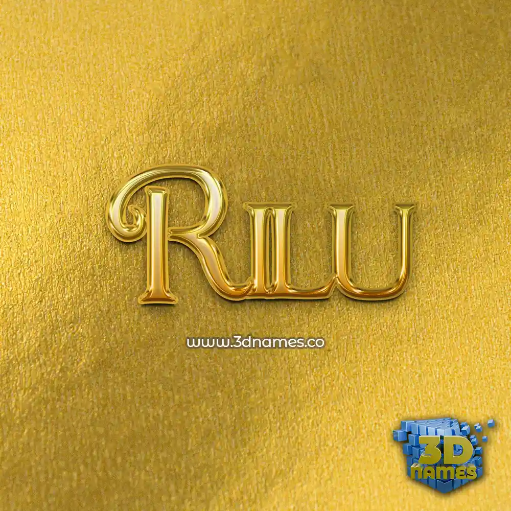 rilu in All Gold style - 3D name wallpaper