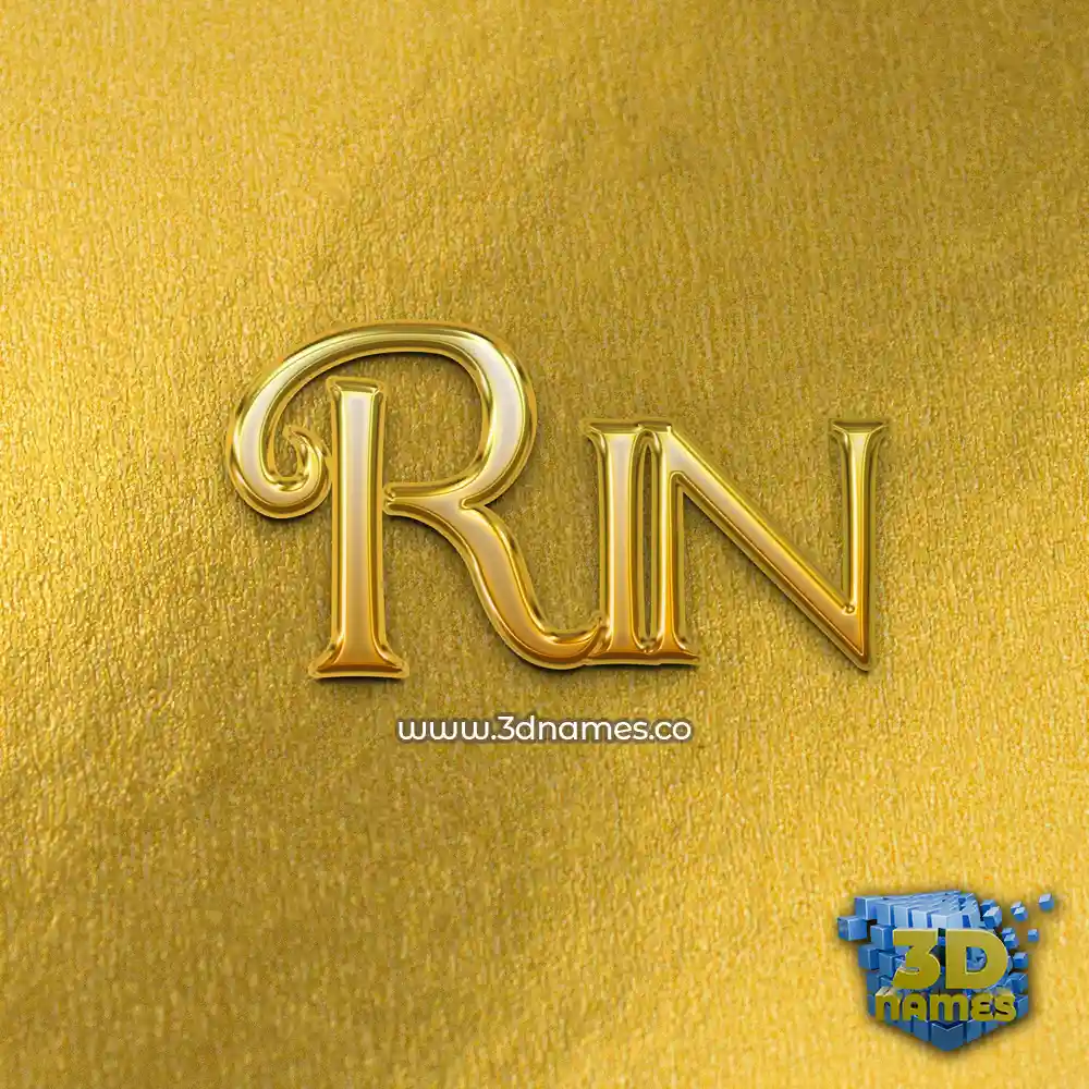 rin in All Gold style - 3D name wallpaper