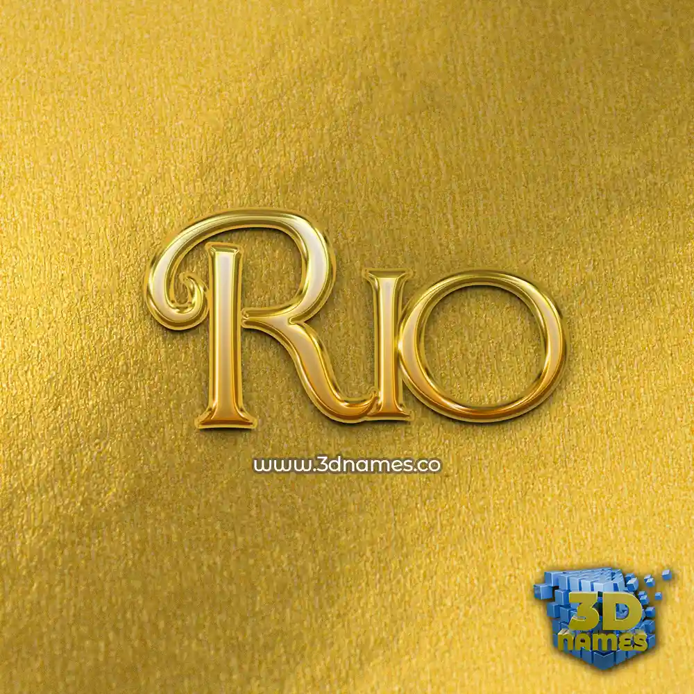 rio in All Gold style - 3D name wallpaper