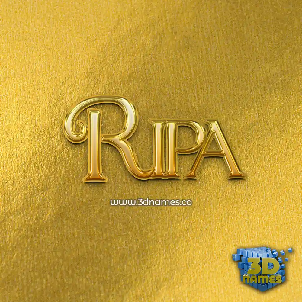 ripa in All Gold style - 3D name wallpaper