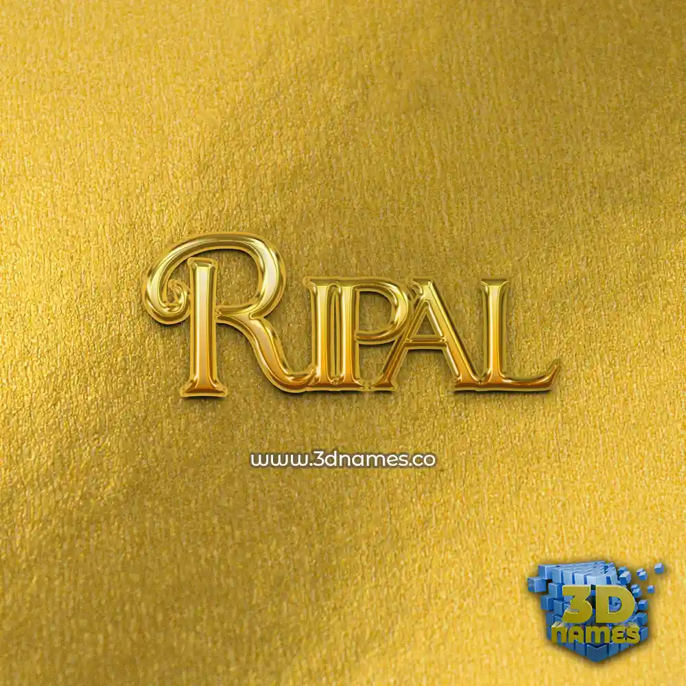 ripal in All Gold style - 3D name wallpaper