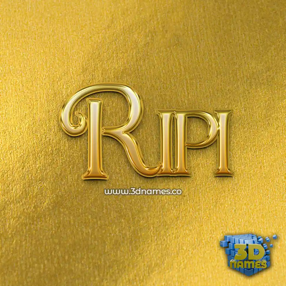 ripi in All Gold style - 3D name wallpaper