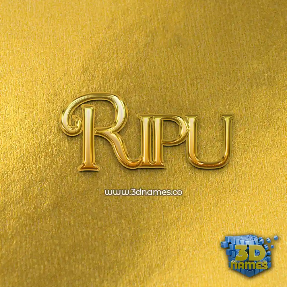 ripu in All Gold style - 3D name wallpaper
