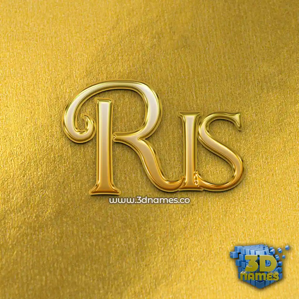 ris in All Gold style - 3D name wallpaper