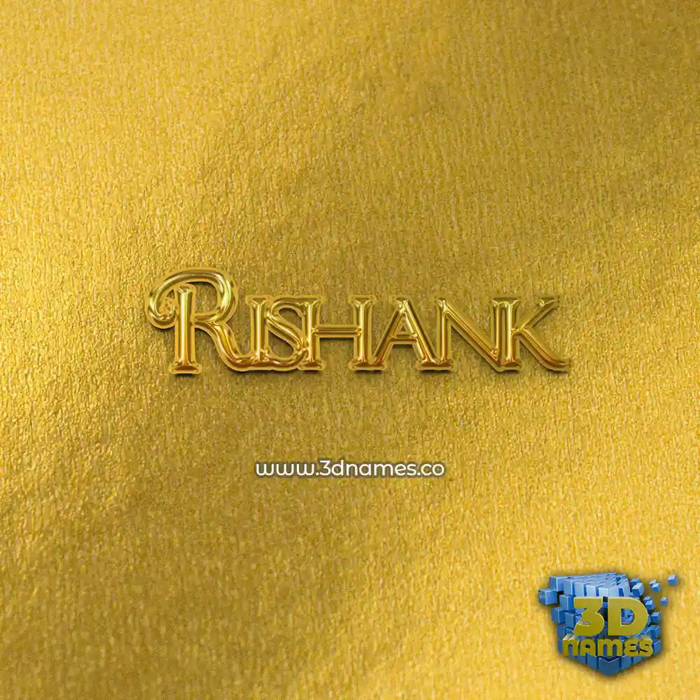 rishank in All Gold style - 3D name wallpaper