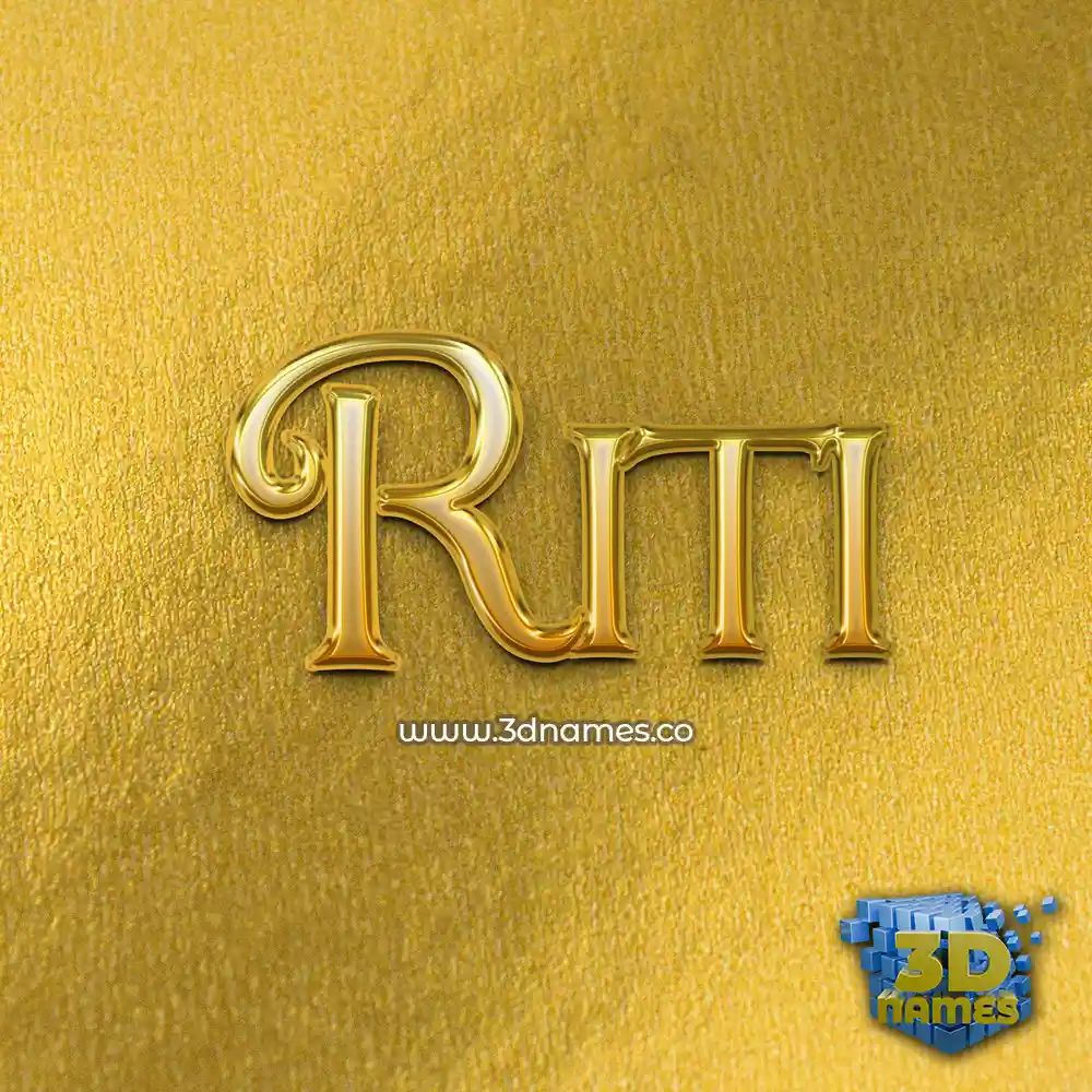 riti in All Gold style - 3D name wallpaper