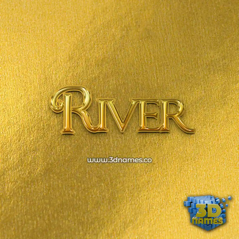 river in All Gold style - 3D name wallpaper