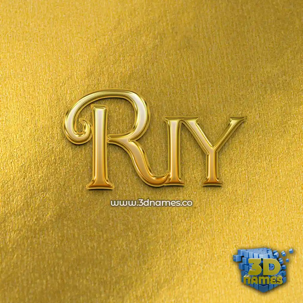 riy in All Gold style - 3D name wallpaper