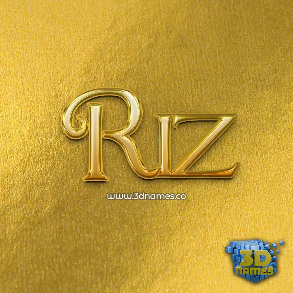 riz in All Gold style - 3D name wallpaper
