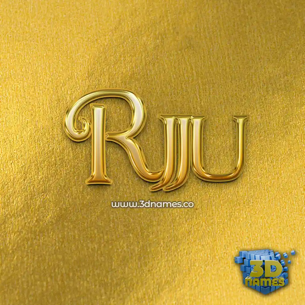 rjju in All Gold style - 3D name wallpaper