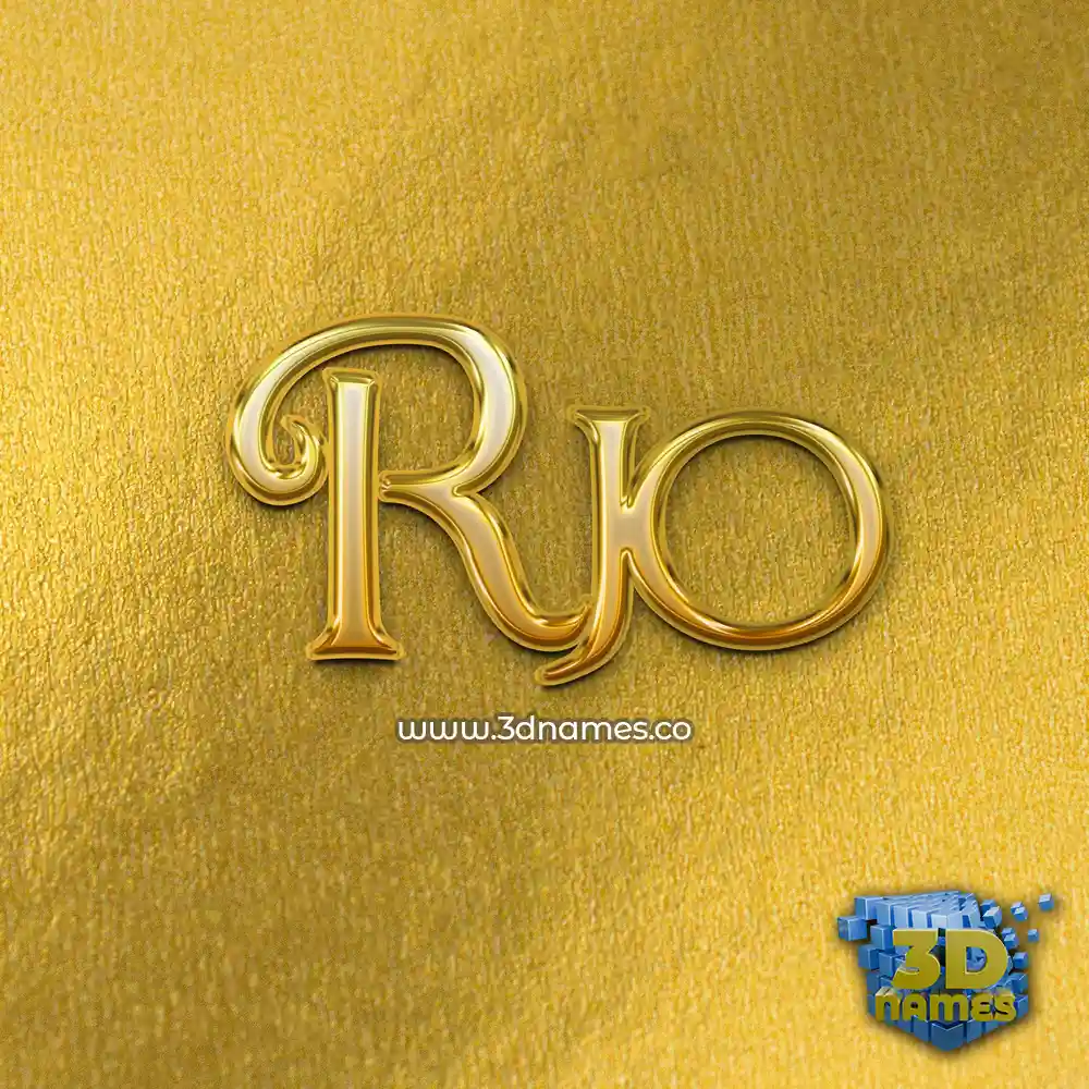 rjo in All Gold style - 3D name wallpaper