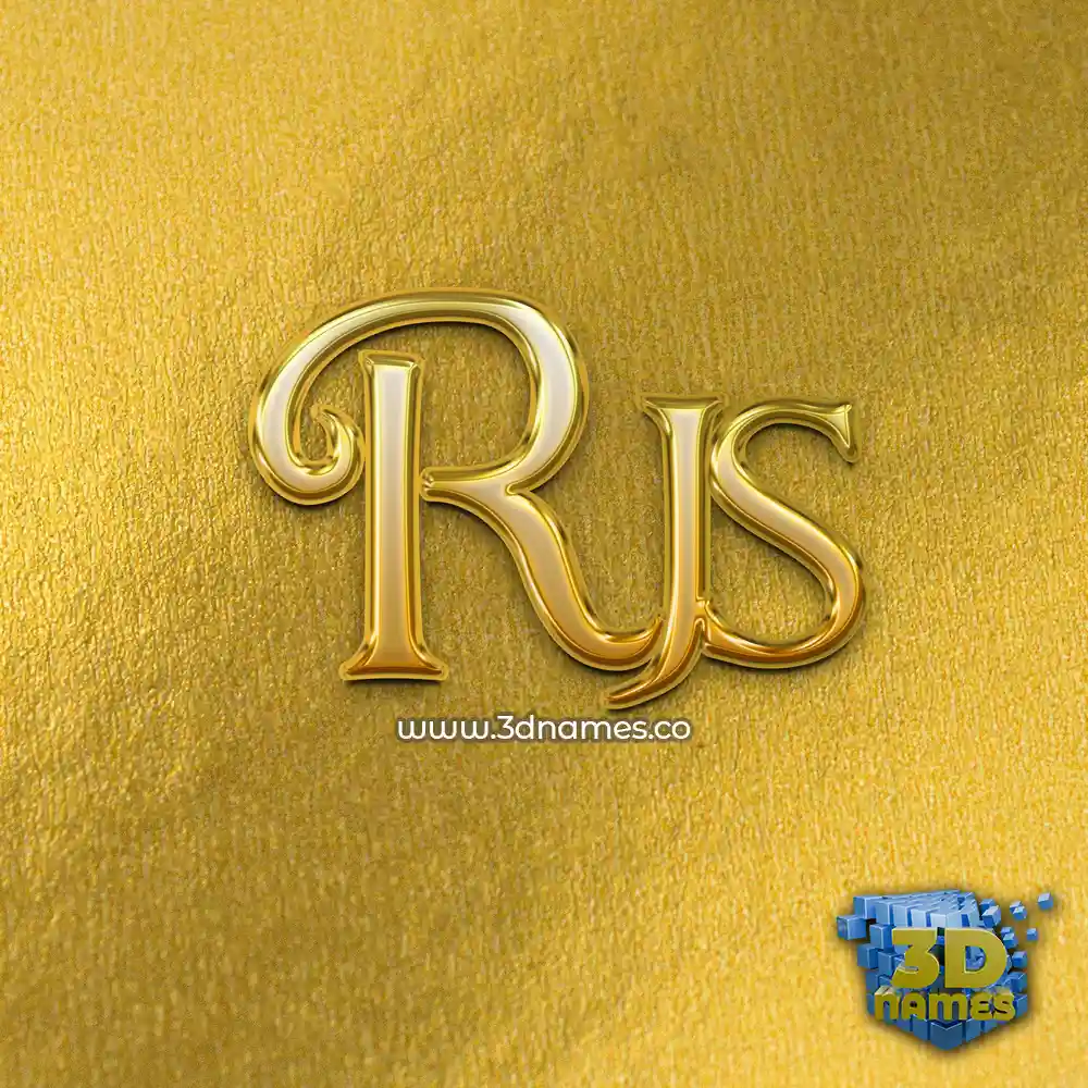rjs in All Gold style - 3D name wallpaper