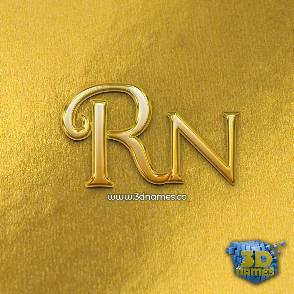 rn in All Gold style - 3D name wallpaper