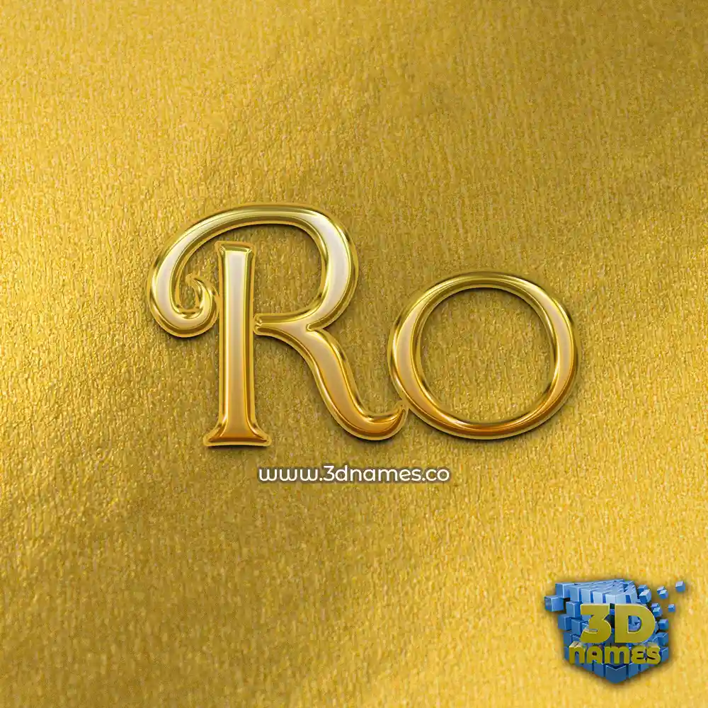 ro in All Gold style - 3D name wallpaper