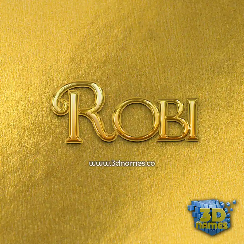 robi in All Gold style - 3D name wallpaper