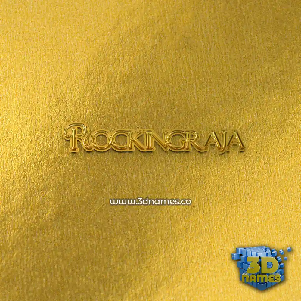 rockingraja in All Gold style - 3D name wallpaper