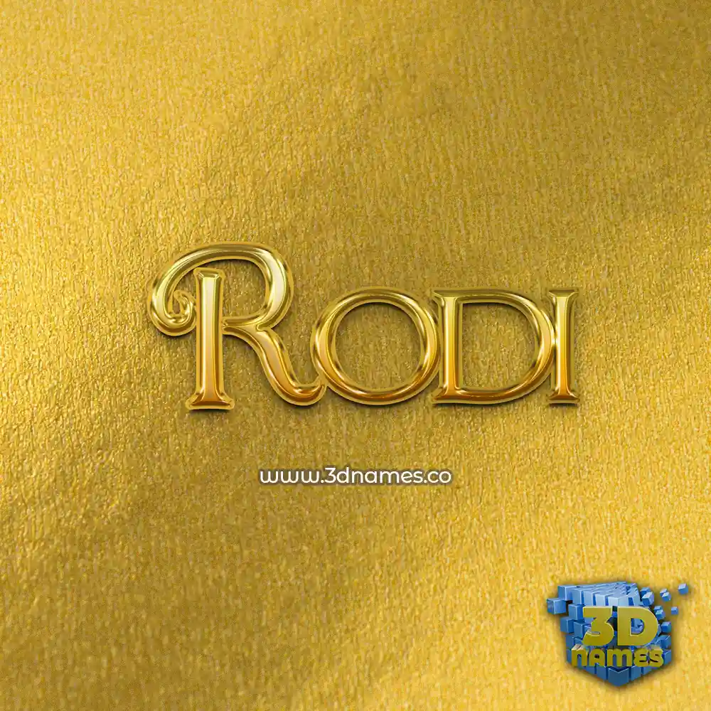 rodi in All Gold style - 3D name wallpaper