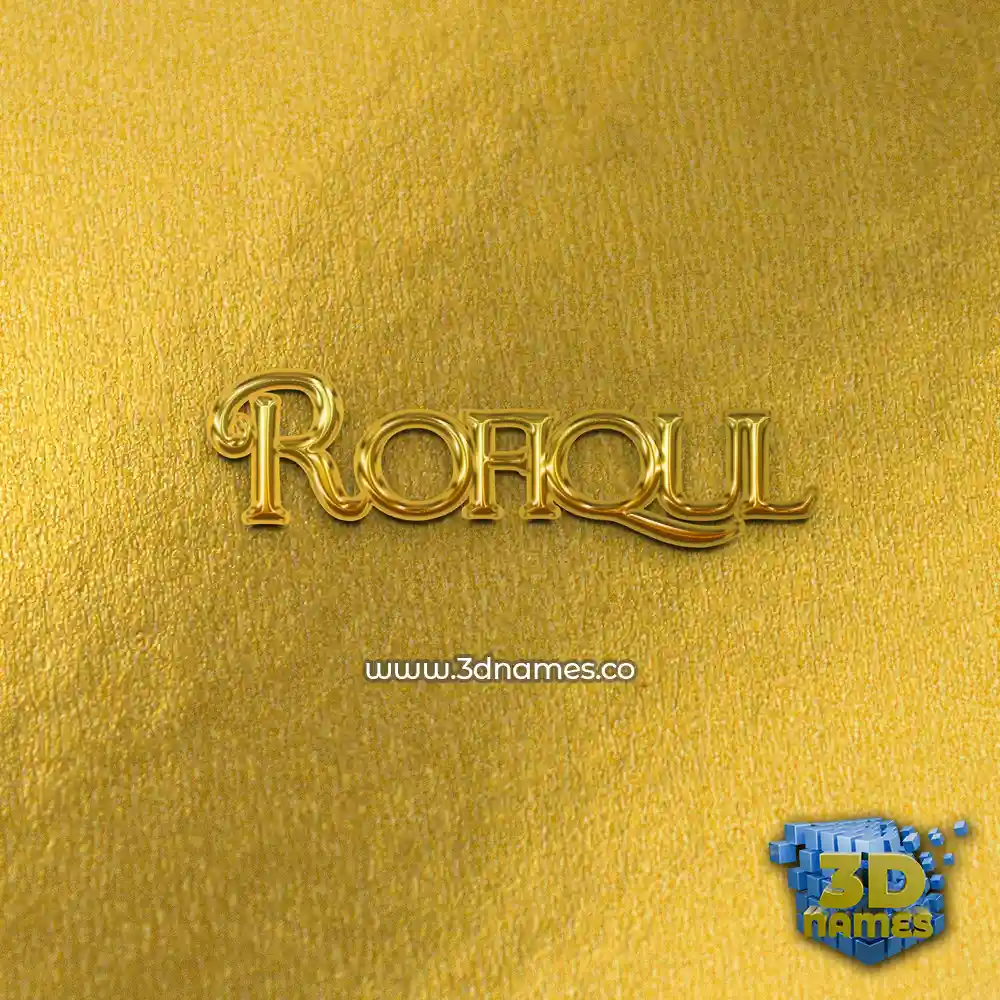 rofiqul in All Gold style - 3D name wallpaper