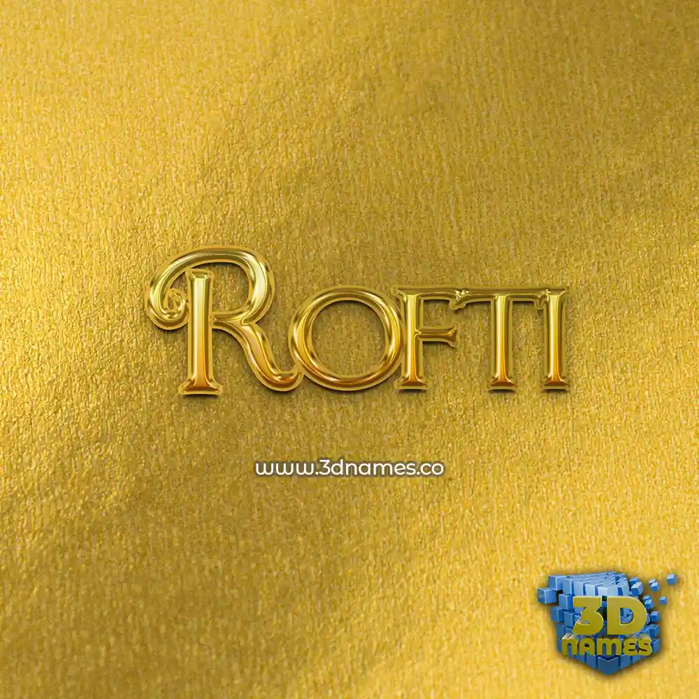 rofti in All Gold style - 3D name wallpaper