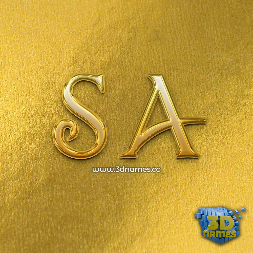 s a in All Gold style - 3D name wallpaper