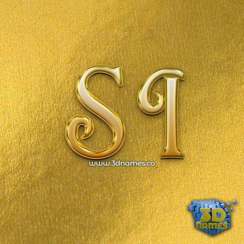 s i in All Gold style - 3D name wallpaper