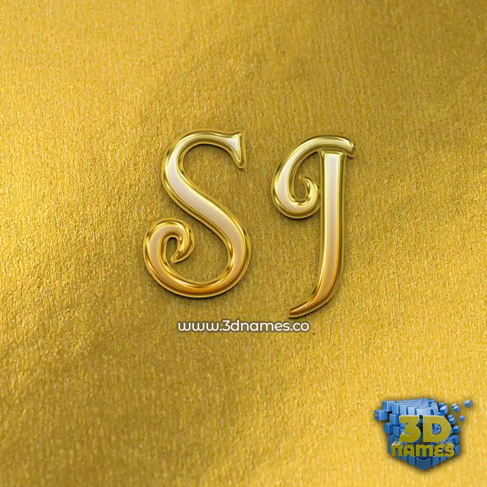s j in All Gold style - 3D name wallpaper