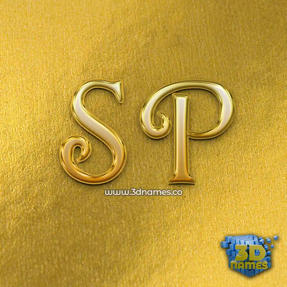s p in All Gold style - 3D name wallpaper