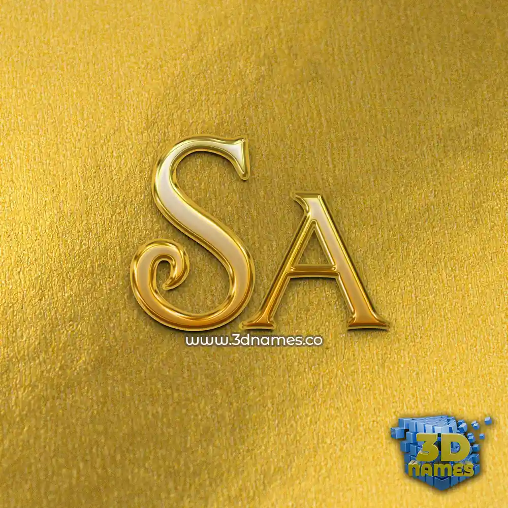 sa in All Gold style - 3D name wallpaper