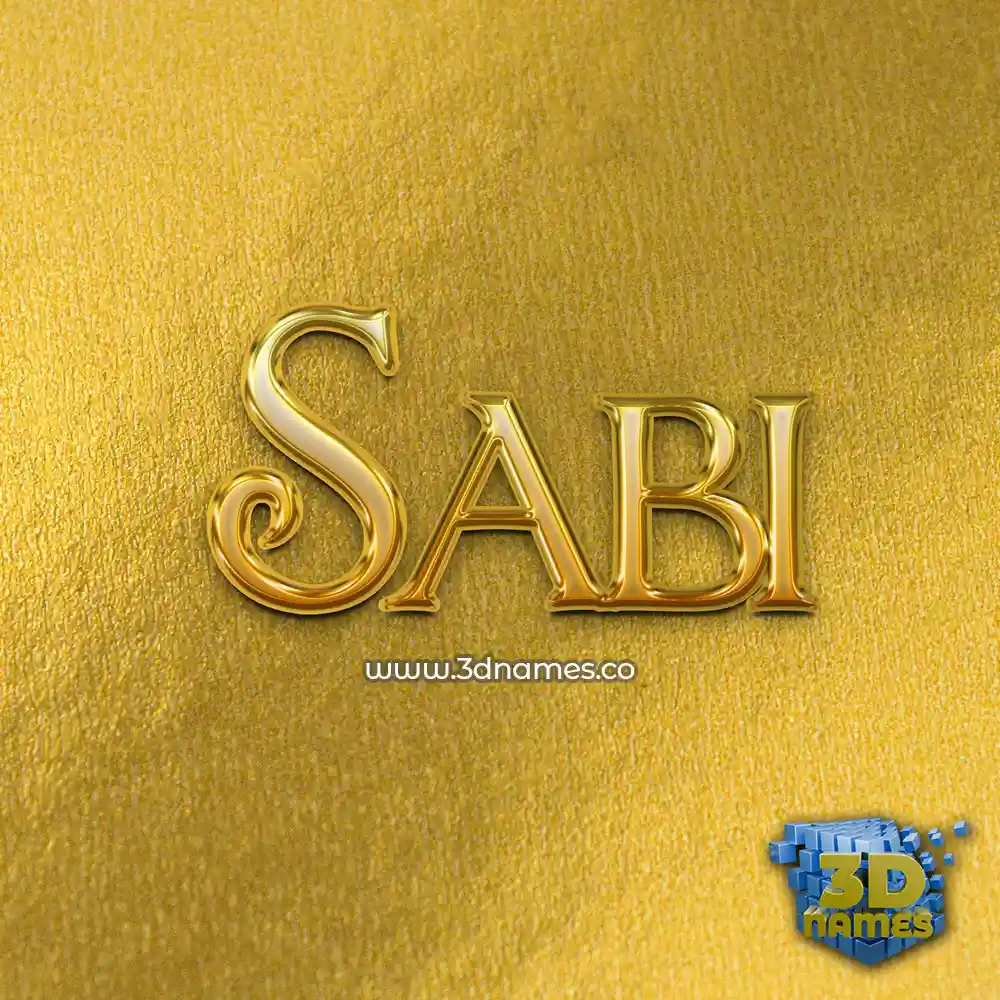 sabi in All Gold style - 3D name wallpaper