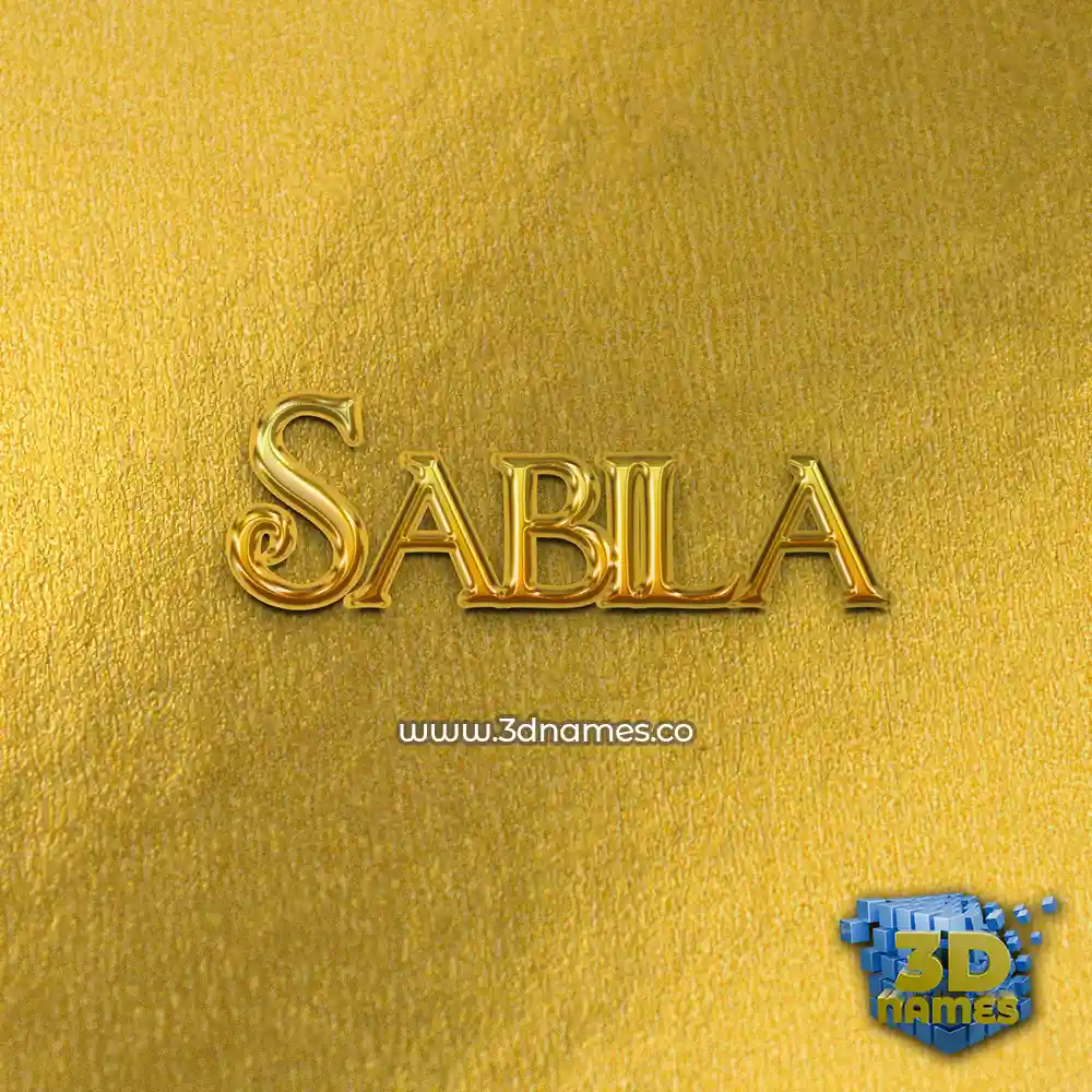 sabila in All Gold style - 3D name wallpaper