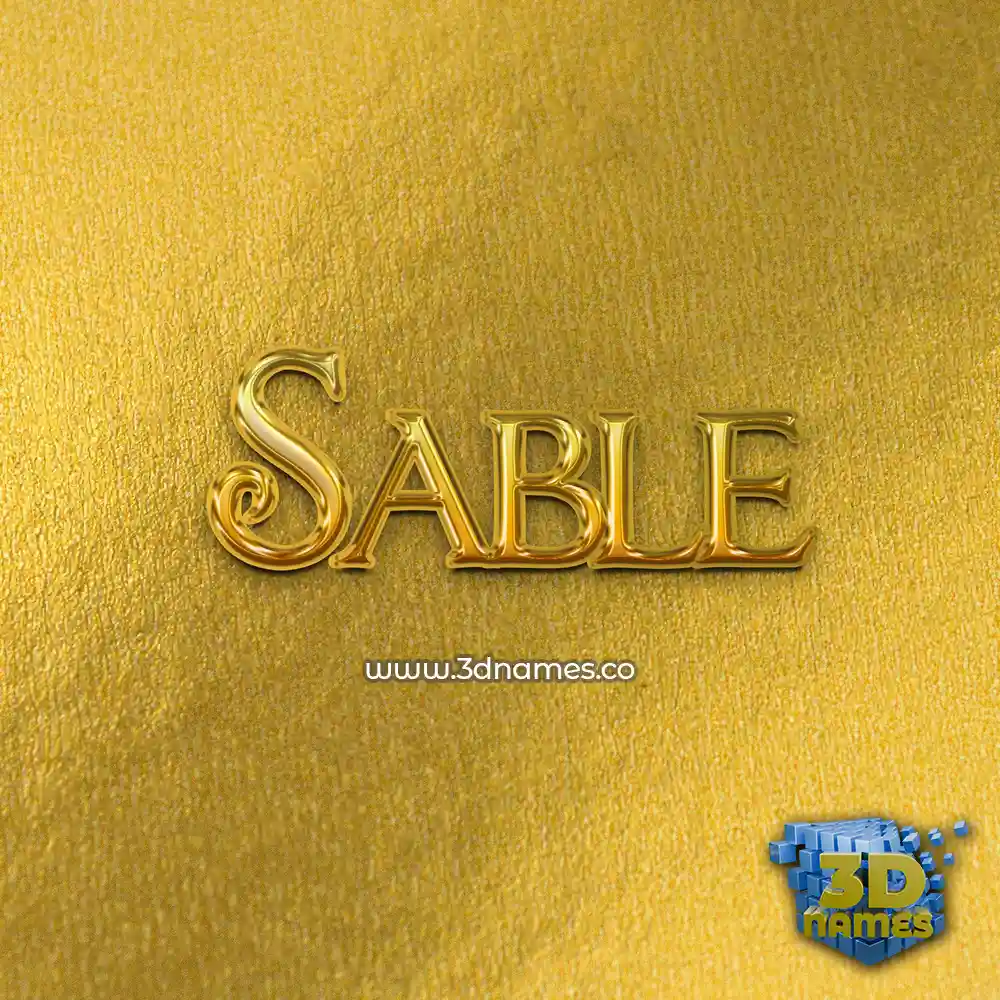sable in All Gold style - 3D name wallpaper