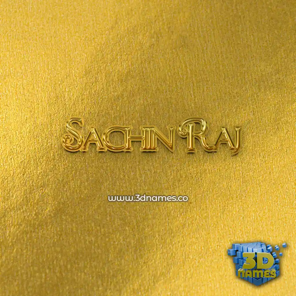 sachin raj in All Gold style - 3D name wallpaper