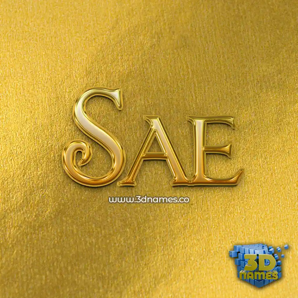 sae in All Gold style - 3D name wallpaper