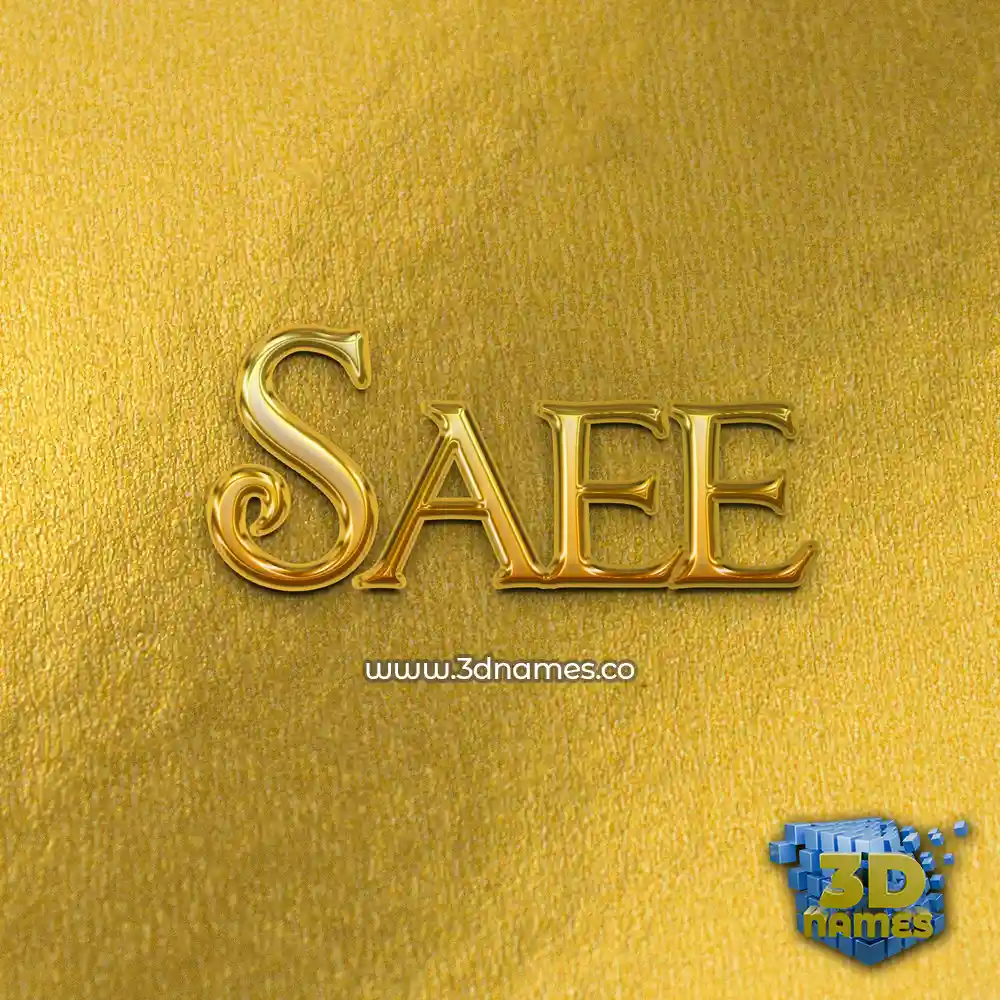 saee in All Gold style - 3D name wallpaper