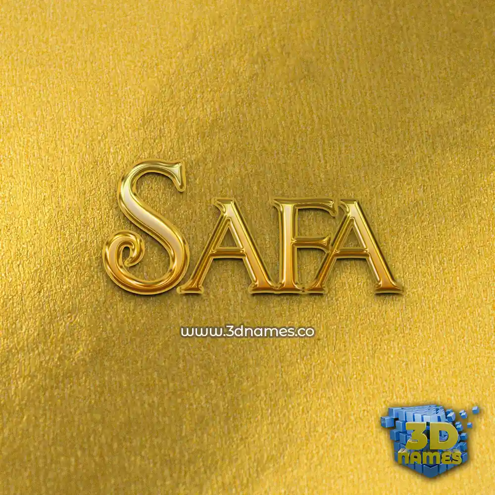 safa in All Gold style - 3D name wallpaper