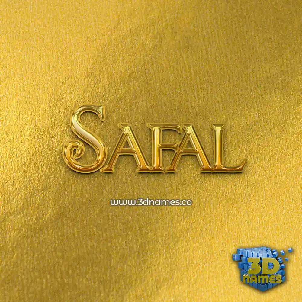 safal in All Gold style - 3D name wallpaper