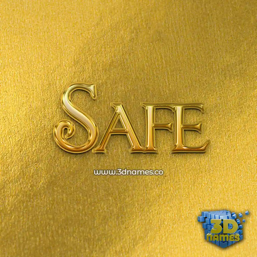 safe in All Gold style - 3D name wallpaper
