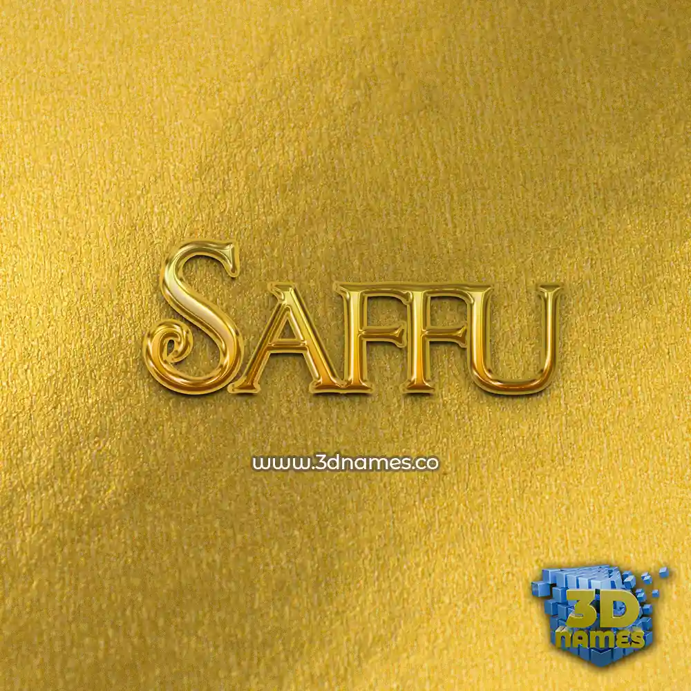 saffu in All Gold style - 3D name wallpaper