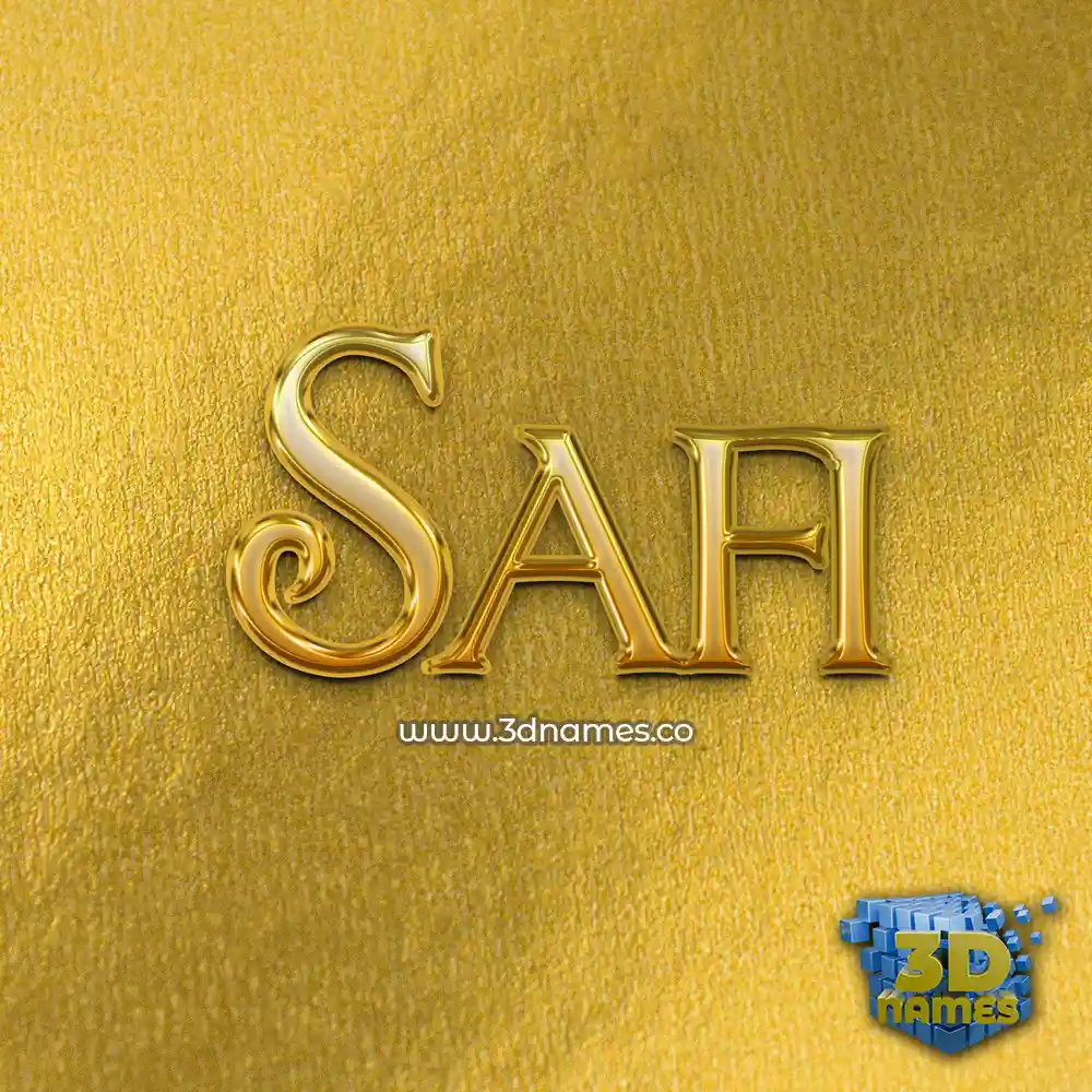 safi in All Gold style - 3D name wallpaper