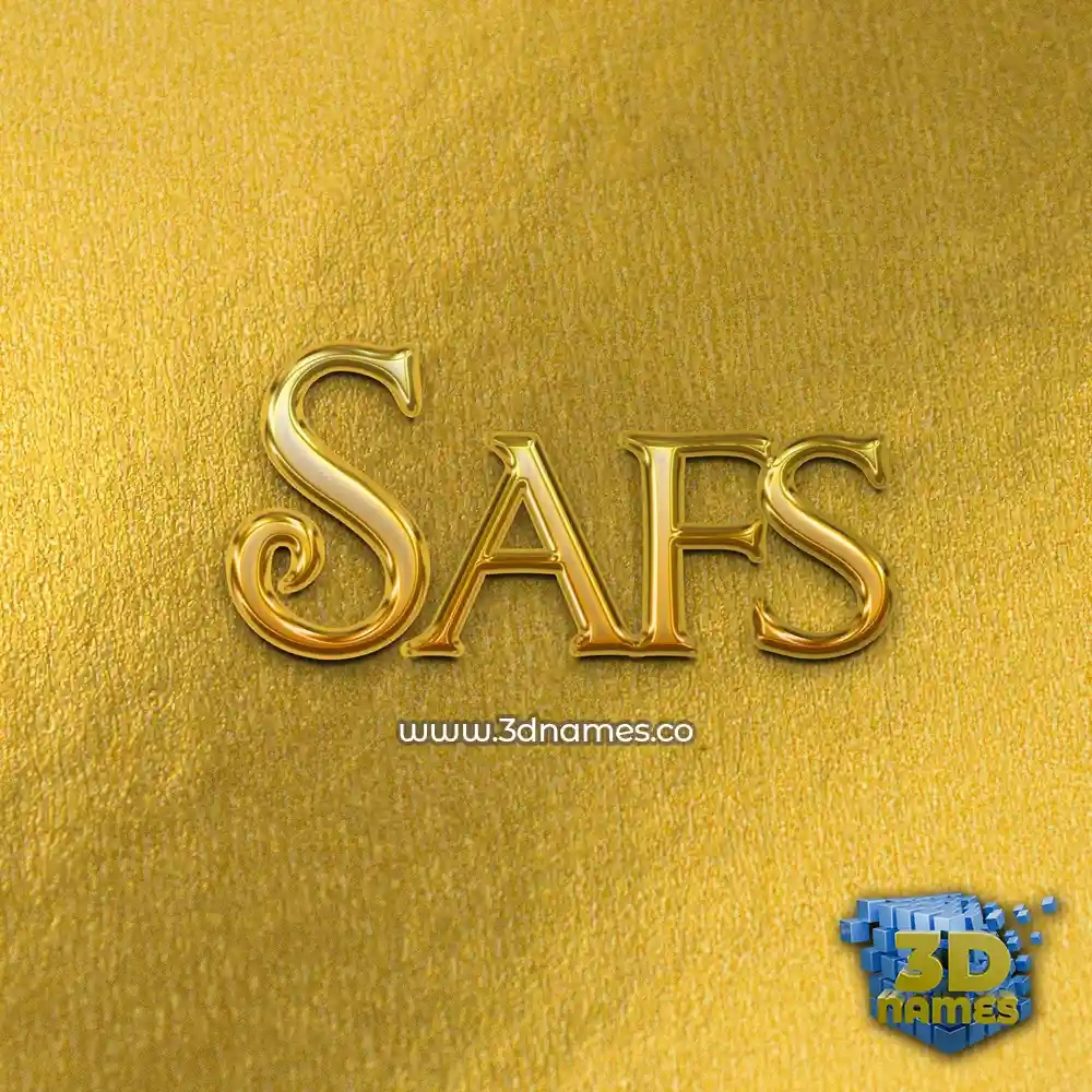 safs in All Gold style - 3D name wallpaper