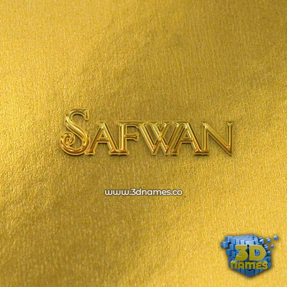 safwan in All Gold style - 3D name wallpaper